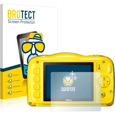 Afbeelding van BROTECT (2 Stuks) Antireflecterende Beschermfolie voor Nikon Coolpix S33 Anti Glare Screen Protector, Mat, Ontspiegelend