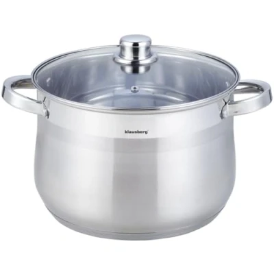 Afbeelding van Klausberg 7165 soeppan met deksel 13L 28 cm RVS inductie alle warmtebronnen