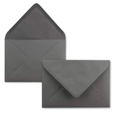 Afbeelding van FarbenFroh enveloppen in antraciet grijs/donkergrijs, 50 stuks, DIN C5 22,0 x 15,4 cm, natte plakrand zonder venster, Kerstmis, wenskaarten