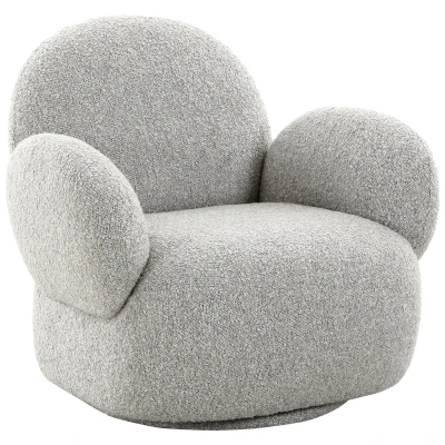 Afbeelding van House Nordic Draaifauteuil Bouclé Lichtgrijs Zithoogte 42cm
