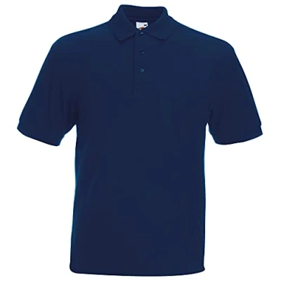 Afbeelding van Fruit Of The Loom Heren 65/35 Heavyweight Piqué Poloshirt Korte Mouwen. (Marine)