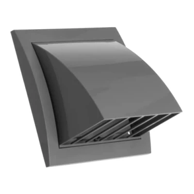 Afbeelding van Europlast kunststof gevelrooster met terugslagklep 150 x 150mm grijs Ø 100 mm ND10FVP
