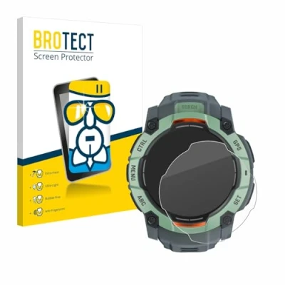 Afbeelding van BROTECT Glas Screen Protector voor Garmin Instinct 3 AMOLED (45 mm) Schermbeschermer [9H Hardheid, Beschermglas Folie niet Gehard Glas]