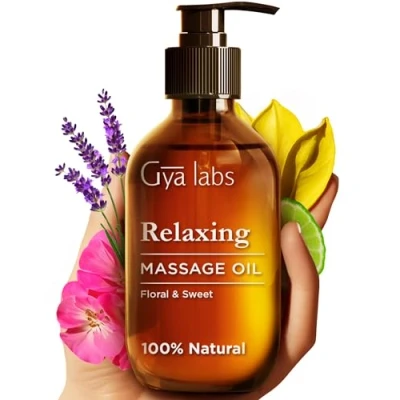 Afbeelding van Gya Labs Ontspannende massageolie (200 ml) Gemaakt met bergamot , rozengeranium rozenhout lavendel ylang jojoba en arganolie