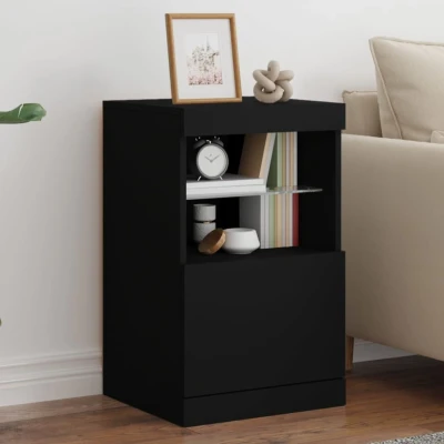 Afbeelding van Dressoir met LED verlichting 41x37x67 cm zwart