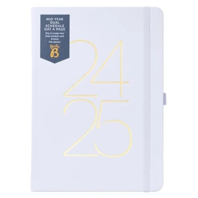 Afbeelding van Busy B Halverwege het jaar met twee schema&#039;s Dag A Pagina Dagboek Augustus 2024 2025 Lavendel Kunstleer Planner ruimte voor schema&#039;s, gelinieerde pagina&#039;s, notities en