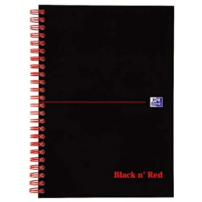 Afbeelding van Black n&#039; Red A5 Twinwire Card Cover Notebook Zwart/Rood
