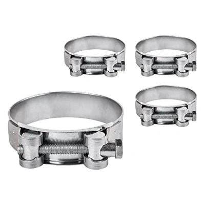 Afbeelding van (Pack van 4 stuks) Pijp 74 79 mm sterke versterkte buisklemmen, gegalvaniseerde stalen buis slangklembevestigingsmiddelen (4 stuks, mm)