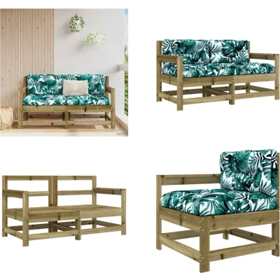 Afbeelding van Loungeset Met Kussens Massief Grenenhout of Douglas Hout 1 / Bruin Stoel