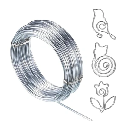 Afbeelding van Knutseldraad 3 mm x 20 m, draad voor knutselen, aluminiumdraad, zilverdraad, sieradendraad, zacht, sieraden, decoratieve onderdelen, doe het zelf sculpturen, kransen maken, knutselen