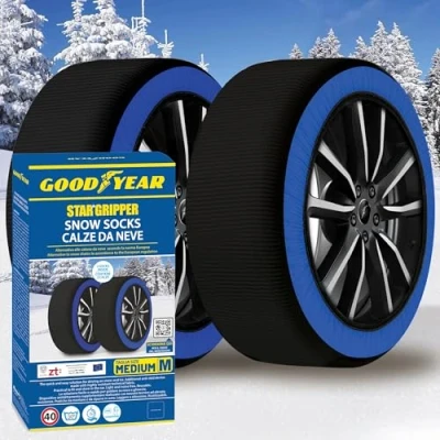 Afbeelding van Goodyear Sneeuwsokken Star Gripper goedgekeurd Italië EN 16662 1:2020 twee sneeuwkettingen van stof voor auto sneeuwsok maat M
