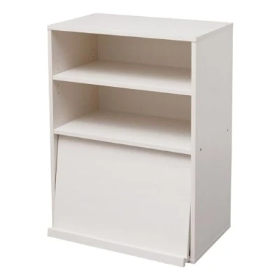 Afbeelding van Iris Ohyama, kast met 2 planken en vouwdeuren / Houten Vouwplank Opbergkast, In hoogte verstelbare plank 3,2 cm, Kantoor, Woonkamer Flap Rack CHR 1 Witte eik