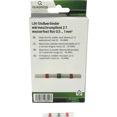 Afbeelding van Quadrios 2011C399 Stootverbinder 0.5 mm² 1 Volledig geïsoleerd Rood 20 stuk(s)