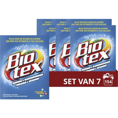 Afbeelding van 7x Biotex Waspoeder Voorwas&amp;Vlekverwijderaar Bleu 720 gr