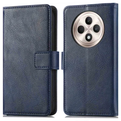 Afbeelding van Oppo Reno 12F (5G) Hoesje Kunstleder imoshion Bookcase Donkerblauw Telefoonhoesje