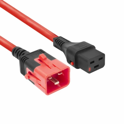 Afbeelding van ACT PL0022 Netsnoer C19 IEC Lock C20 Dual Locking Rood 2 meter PC3633