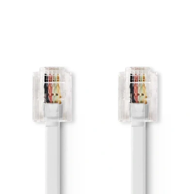 Afbeelding van Nedis RJ11 telecom kabel wit 5 meter