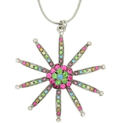 Afbeelding van Behave Ketting met multi color bloem hanger