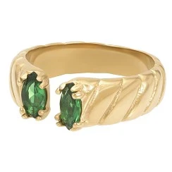 Afbeelding van iXXXi Fame Ring Adore Emerald Zilver
