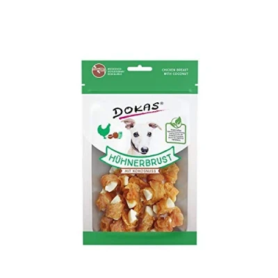 Afbeelding van Dokas Hunde Snack Hühnerbrust mit Kokosnuss 9x60g