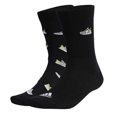 Afbeelding van adidas, Run X Ultraboost Shoe Love Graphic Sokken, 2 paar, zwart, wit, XL, uniseks