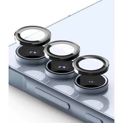 Afbeelding van Ringke Camera Lens Frame Glass Protector Compatibel met Galaxy A35 5G / A55 5G, Glazen Deksel Aluminium Camerabeschermer, Lensbeschermer Black