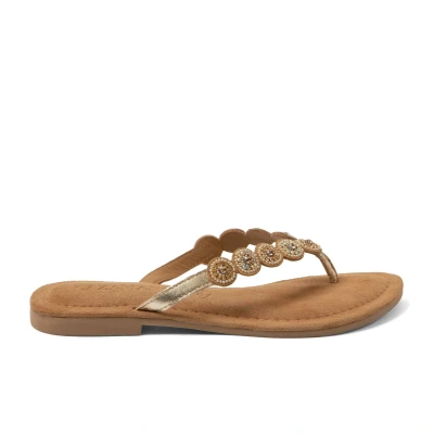 Afbeelding van Lazamani leren teenslippers cognac