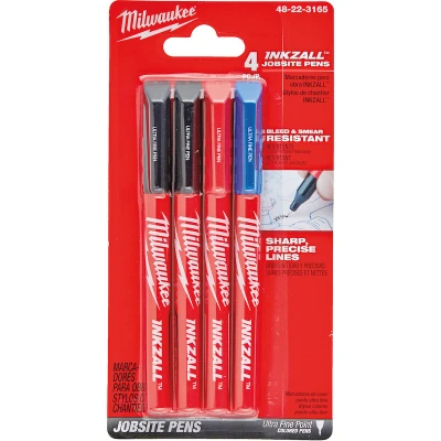 Afbeelding van Marker Inkzall Ultrafijne Punt 0,6 Mm Zwart/Rood/Blauw (4 Stuks)