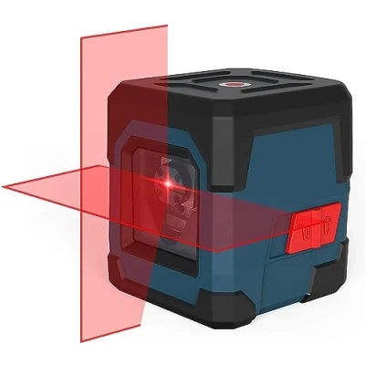 Afbeelding van Kruislijnlaser, RockSeed Zelfbalancerende Laserniveau 15M ± 0,2 mm/m, 360 Schakelbaar Horizontaal/Verticaal Rode lijnlaser IP54 stof en waterbescherming 2 AA Batterijen &amp; Opbergtas