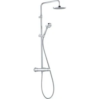 Afbeelding van Kludi logo douchesysteem dual met douchekraan thermostatisch a qa hoofdd 20cm 3s handdouche chroom 680920500 6809205 00