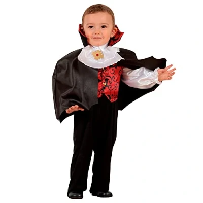 Afbeelding van Widmann Vampier &amp; Dracula Kostuum Kleine Doorbijter Jongen Zwart Maat 98 Halloween Verkleedkleding