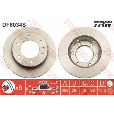 Afbeelding van Trw Remschijf DF6034S