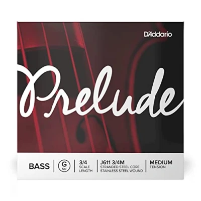 Afbeelding van D&#039;Addario Prelude Bass Enkele G snaar, 3/4 schaal, gemiddelde spanning