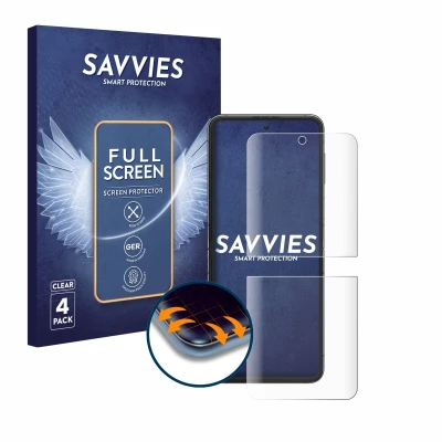 Afbeelding van Savvies Screenprotector voor Samsung Galaxy Z Flip 5 Folie Beschermfolie transparant volledig dekking (4 Stuks)