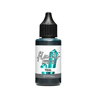Afbeelding van Octopus Fluids resin Ink TEAL, alcoholinkt voor het kleuren van epoxyhars en UV hars, Alcohol for Epoxy and Resin, color 30 ml, turquoise