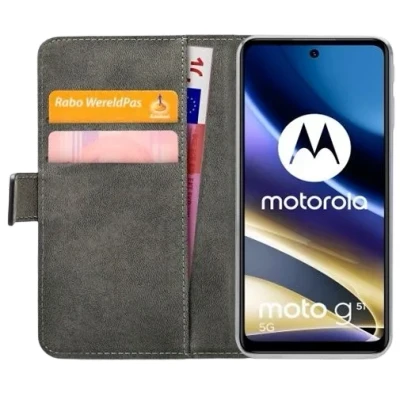 Afbeelding van Mobilize PU leer Book Case Zwart Motorola Moto G51