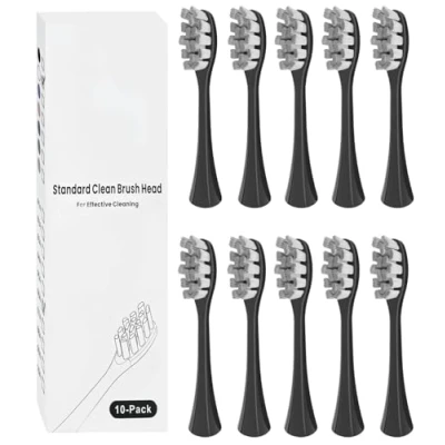 Afbeelding van 10 stuks borstelkoppen compatibel met Oclean elektrische tandenborstel, reserveborstels DuPont borstels, opsteekborstels geschikt voor Flow, X Pro, Pro Elite, Digital enz. (zwart)