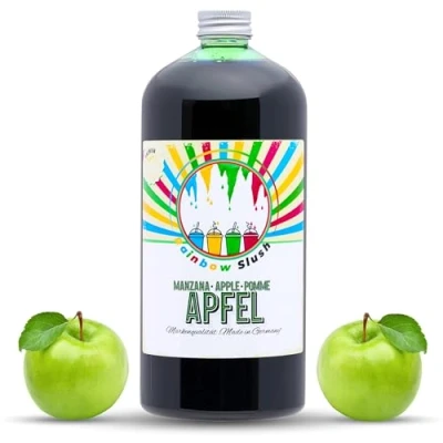 Afbeelding van Rainbow slush siroop vrij van azo, 1 liter fles, concentraat voor slushy maker, ijs, machines, dranken, 1:5 tot 1:20 (appel)