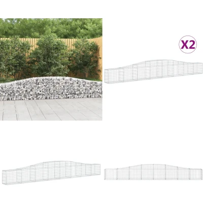 Afbeelding van vidaXL Schanskorven 2 st gewelfd 400x30x40/60 cm ijzer