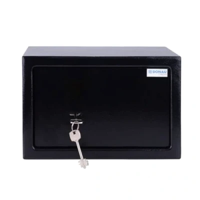 Afbeelding van DONAU Tech kluis, meubelkluis, 8,5 l / 31 x 20 cm, handbediende geldkast, vloerwandkluis, incl. 2 sleutels/zwart
