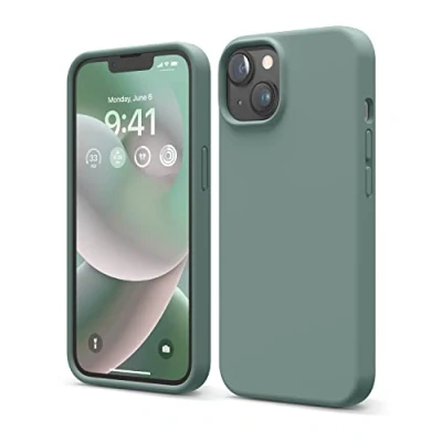 Afbeelding van elago Liquid Silicone Hoesje Compatibel met iPhone 14 Case (6.1&quot;), Premiesilicone, Volledige Lichaamsbescherming 4 Layer Schokbestendige Geval, Antikras Zachte Microfiber Voering (Middernachtgroen)