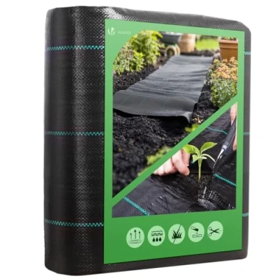 Afbeelding van vounot mulchweefsel tegen boze kruiden, 10 x 2 m, van polypropyleen vezels, uv bescherming, 100 g/m², scheurvast, met hoge stabilisatie, mulchzeil