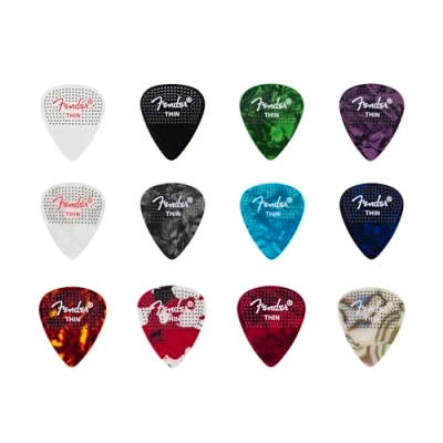 Afbeelding van Fender 351 Dotted Celluloid Picks Thin plectrumset (12 stuks)