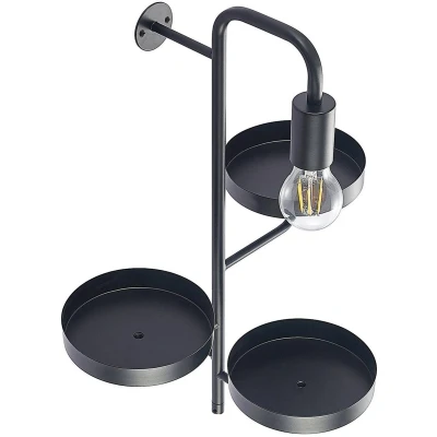 Afbeelding van Lindby Wandlamp Hanjo, hoogte 50 cm, zwart, metaal