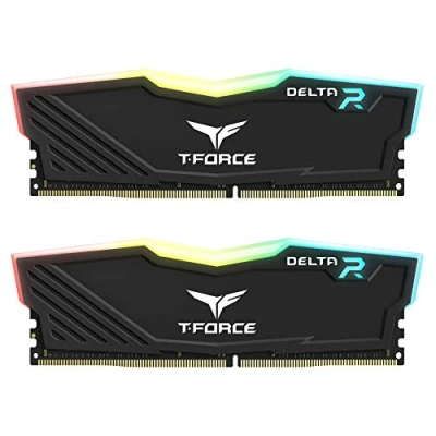 Afbeelding van TEAMGROUP Team T Force Delta RGB DDR4 Gaming Memory, 2 x 16 GB, 3600 Mhz, 288 Pin DIMM, Black