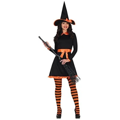 Afbeelding van Guirca Heks &amp; Spider Lady Voodoo Duistere Religie Kostuum Pom Poen Vrouw Oranje, Zwart Maat 38 40 Halloween Verkleedkleding