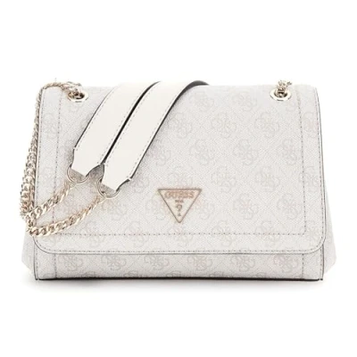 Afbeelding van GUESS Schoudertas Noelle Girlfriend Satchel Bone Logo Beige