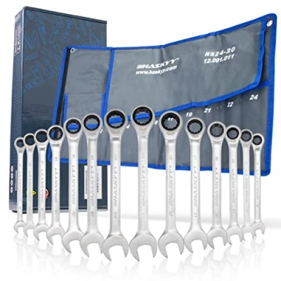 Afbeelding van 14 delige HASKYY Ratelsleutelset, 8 24 mm, steeksleutel set