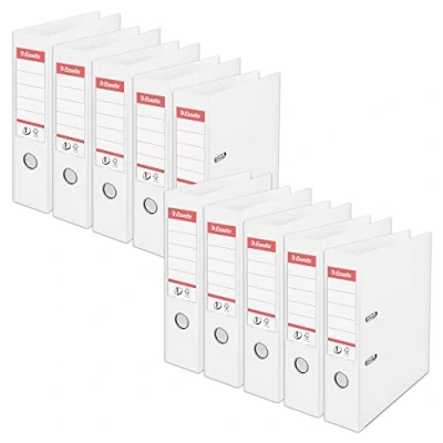 Afbeelding van Esselte, Ordner A4 nr. 1, wit, rugbreedte 75 mm, kunststof, 10 stuks, Vivida serie, 811300