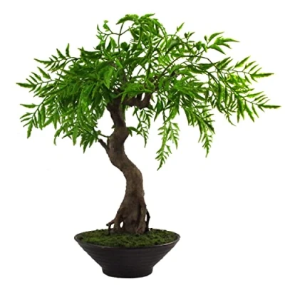 Afbeelding van Leaf Kunstboom, Gemengde Materialen, Bonsai Twisted Ficus, 45cm